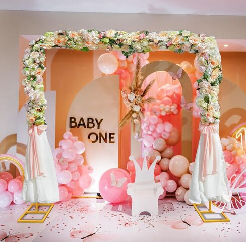 8.2FT Black Metal Wedding Arches for Ceremony Square Balloon Arch Stand Rectangular Backdrop Stand for Anniversary Birthday Party Bridal Shower Home Indoor Outdoor Decoration in Kuwait