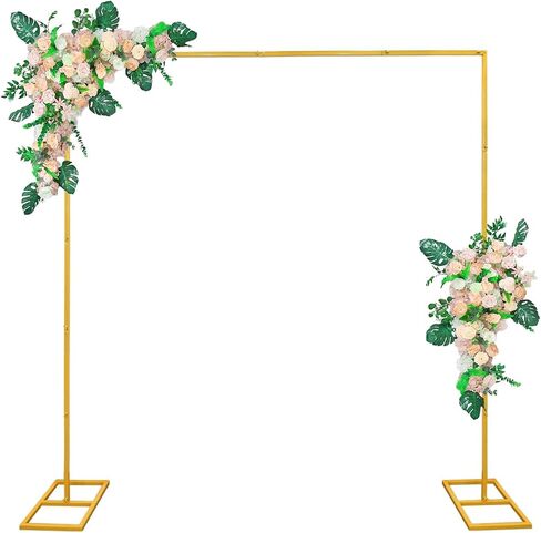 8.2FT Black Metal Wedding Arches for Ceremony Square Balloon Arch Stand Rectangular Backdrop Stand for Anniversary Birthday Party Bridal Shower Home Indoor Outdoor Decoration in Kuwait