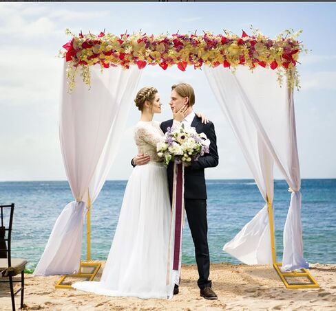 8.2FT Black Metal Wedding Arches for Ceremony Square Balloon Arch Stand Rectangular Backdrop Stand for Anniversary Birthday Party Bridal Shower Home Indoor Outdoor Decoration in Kuwait