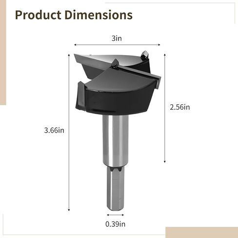 3-Inch Triple-Flute Carbide Drill Bit for Wood and Plastic, High-Density Board Hole Opener in Saudi Arabia