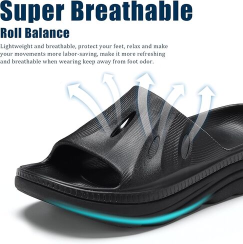 NPNYSY Womens Recovery Sandals Mens Comfortable Athletic Slides Thick Cushion Lightweight Plantar Fasciitis Sport Sliders of Indoor Outdoor,Arch Support Orthotic Open Toe in Saudi Arabia
