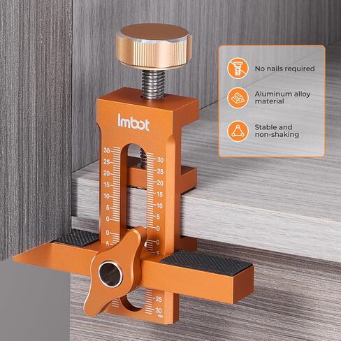 موقع تحديد موقع تثبيت باب الخزانة IMBOT لإعداد سريع ودقيق ， سهولة تعديل سبيكة الألومنيوم متعددة الاستخدامات أداة تحديد مواقع باب الخزانة لتثبيت أبواب الخزانة بدون إطار أو إطار الوجه in Kuwait
