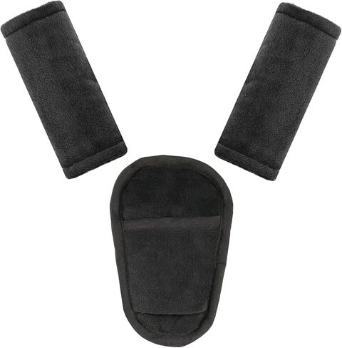 Car Seat Straps Pads for Baby Boys 3 Pieces,Super Soft Car Seat Strap Covers Kids,Man Fai Sky Infant Carseat Shoulder Pading, Hip Support for All Car Seats, Pushchair, Stroller(Black) in Kuwait