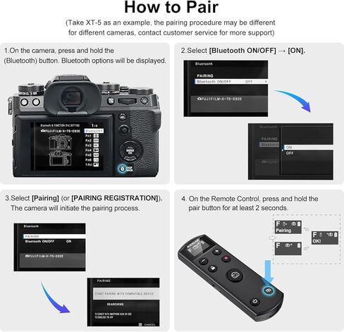 بالنسبة إلى Fujifilm ، قم بإعادة شحن الكاميرا عن بُعد التحكم في إطلاق مصراع Wireless Fearable مع Fuji X-T30 II ، X-S10 ، X100VI ، X-H2S ، X-H2 ، X-T5 ، X-T4 ، X-T3 ، X-S20 ، X-T-T-3 ، X-M5 ، X-E5 ، X HAND (الأسود) in Kuwait