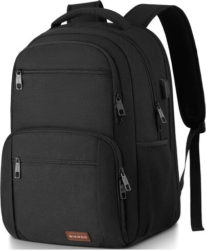 BIKROD Backpack for Men and Women, School Backpacks for Teen Boys Water Resistant TSA Travel Backpack with USB Charging Port, Business Anti Theft Sturdy Computer Bag Gifts Fits 15.6 Inch Laptop,Black in Kuwait