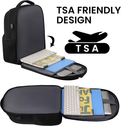 BIKROD Backpack for Men and Women, School Backpacks for Teen Boys Water Resistant TSA Travel Backpack with USB Charging Port, Business Anti Theft Sturdy Computer Bag Gifts Fits 15.6 Inch Laptop,Black in Kuwait