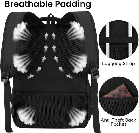 BIKROD Backpack for Men and Women, School Backpacks for Teen Boys Water Resistant TSA Travel Backpack with USB Charging Port, Business Anti Theft Sturdy Computer Bag Gifts Fits 15.6 Inch Laptop,Black in Kuwait