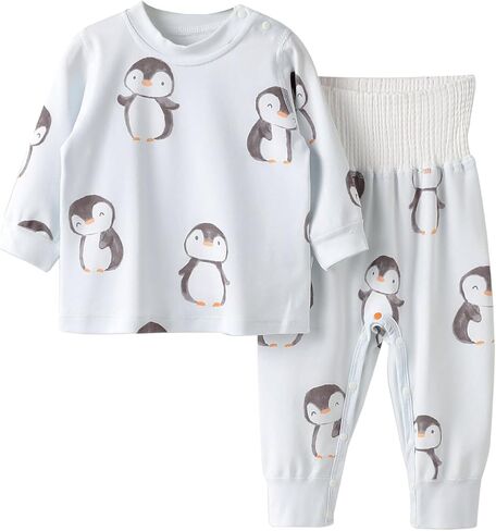 Organic Cotton Soft 0-24 Month 2-Piece Baby Pajama Set for Boys and Girls Unisex Long Sleeve in Kuwait