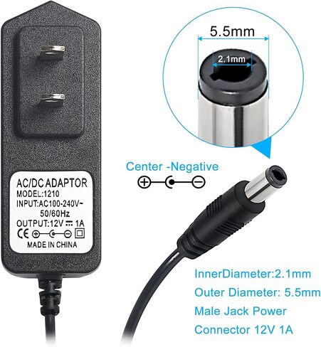DMX Console Accessories 12V DC Power Adapter, 12V Guitar Pedal Power Supply, 12 Volt 1000mA Charger Cord for Piano Keyboard, Guitar Effects Pedals Adapter Center Positive. in Kuwait
