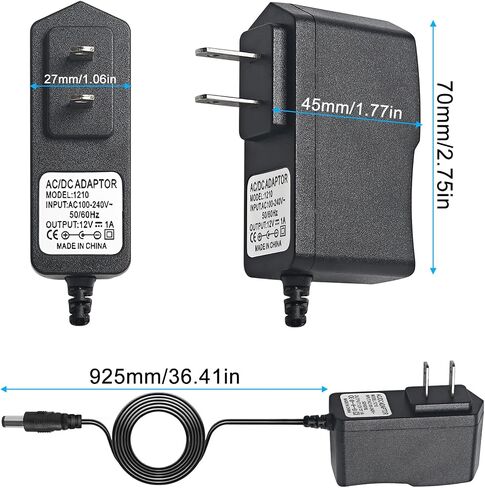DMX Console Accessories 12V DC Power Adapter, 12V Guitar Pedal Power Supply, 12 Volt 1000mA Charger Cord for Piano Keyboard, Guitar Effects Pedals Adapter Center Positive. in Kuwait
