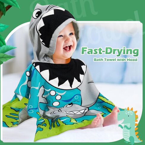 Chumia 3 Pack Kids Beach Beach Poncho مناشف حمام سباحة للسباحة مع غطاء محرك أقصى كثيف من القطن. in Kuwait