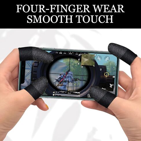 10pcs Gaming Finger Sleeves, Breathable Sweatproof Touch Screen Mobile Game Glove Silver Fibers Finger Sleeve Thin Thumb Protector Compatible with All Touchscreen Devices in Saudi Arabia