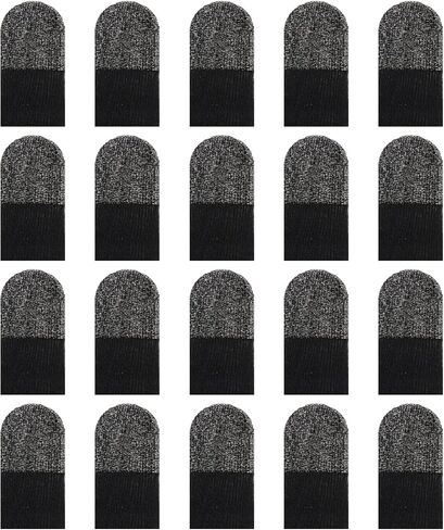 10pcs Gaming Finger Sleeves, Breathable Sweatproof Touch Screen Mobile Game Glove Silver Fibers Finger Sleeve Thin Thumb Protector Compatible with All Touchscreen Devices in Saudi Arabia