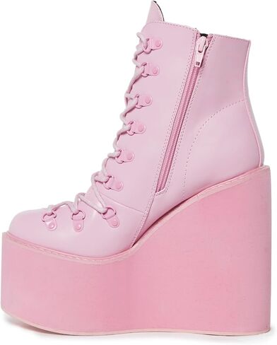Dolls Kill Exclusive Traitor Platform Boots by Current Mood – Vegan Leather Wedge Boots for Edgy Streetwear Fashion, Black in Saudi Arabia