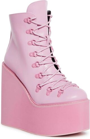 Dolls Kill Exclusive Traitor Platform Boots by Current Mood – Vegan Leather Wedge Boots for Edgy Streetwear Fashion, Black in Saudi Arabia