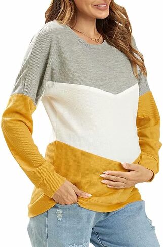 IFFEI Women's Maternity Nursing Tops Breastfeeding Tank Shirt Long Sleeve Nursing Clothes in Saudi Arabia