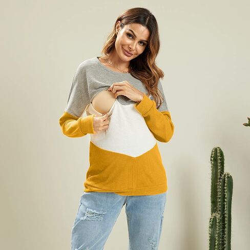 IFFEI Women's Maternity Nursing Tops Breastfeeding Tank Shirt Long Sleeve Nursing Clothes in Saudi Arabia