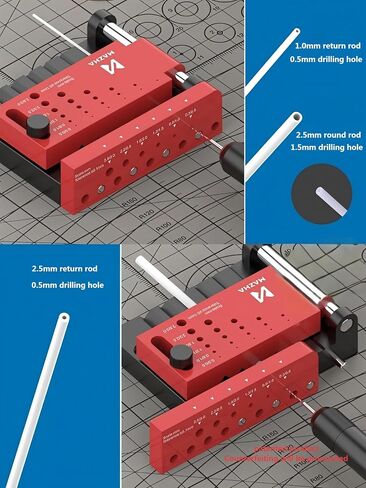 Round Rod Center Locator دليل الحفر الدليل JIG HULCING LOCATION TOOL TOULL SIDEMENT SIZE MODER MODEL TOULD ، الشكل DIY تعديل ، الحرف على عصي الغراء. in Saudi Arabia
