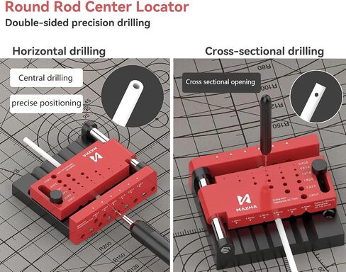 Round Rod Center Locator دليل الحفر الدليل JIG HULCING LOCATION TOOL TOULL SIDEMENT SIZE MODER MODEL TOULD ، الشكل DIY تعديل ، الحرف على عصي الغراء. in Saudi Arabia