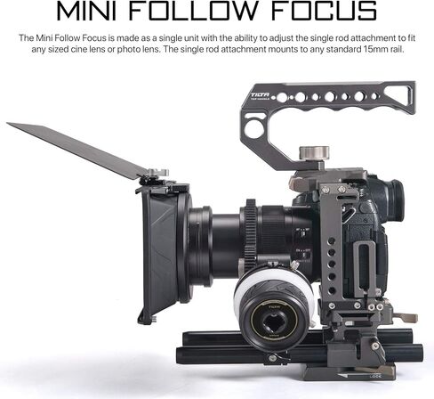 Tilta Pocket Follow Focus | Precise Focus Ring with A/B Stops | Fluid Damping System | 15mm Rod & Rod Holder | Works with Most Cameras & Lenses | Lightweight, Comfortable, and Compact Design (FF-T07) in Saudi Arabia
