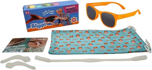 Blippi Mirrored Sunglasses - Bendable, Polarized, Orange Glasses for Children with Blue Mirrored Lens in Saudi Arabia