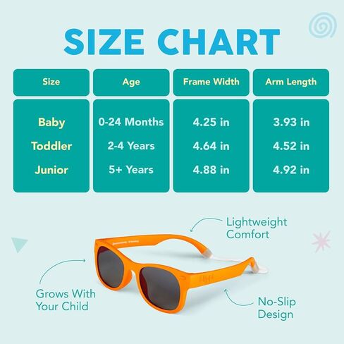 Blippi Mirrored Sunglasses - Bendable, Polarized, Orange Glasses for Children with Blue Mirrored Lens in Saudi Arabia