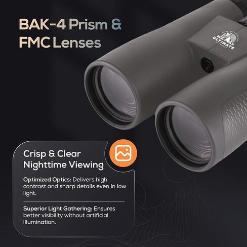 Ultimate Outdoors 12x50 HD Binoculars for Adults – Powerful Waterproof Binoculars with Phone Adapter & Tripod Mount | BaK-4 Prism for Bird Watching, Hunting, Stargazing, Travel & Cruise in Saudi Arabia