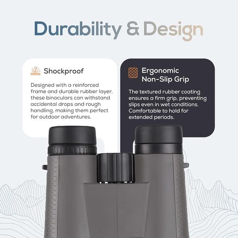 Ultimate Outdoors 12x50 HD Binoculars for Adults – Powerful Waterproof Binoculars with Phone Adapter & Tripod Mount | BaK-4 Prism for Bird Watching, Hunting, Stargazing, Travel & Cruise in Saudi Arabia
