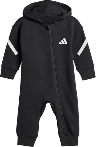 adidas Unisex-Baby Z.N.E Full-Zip Sportswear Hooded Onesie, Black/White, 18 Months in Saudi Arabia