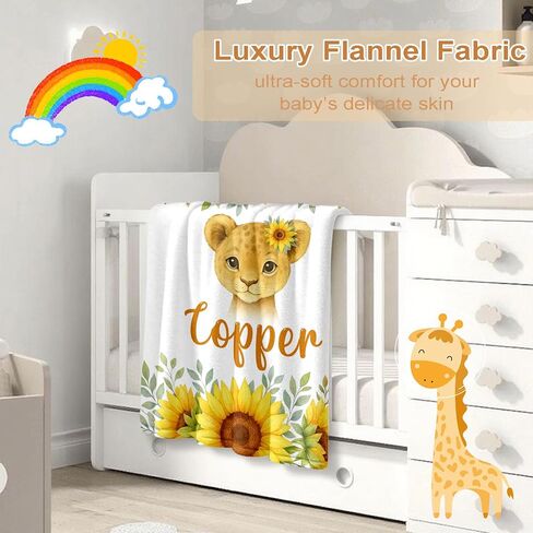 Ship Next Day, Personalized Baby Blanket – Printed in USA, Custom Baby Blanket for Boys & Girls, Baby Blanket with Name, Baby Shower, Easter, Christmas, Birthday Newborn & Toddler Gifts, Baby Gifts in Kuwait