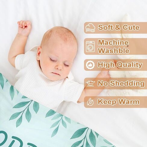 Ship Next Day, Personalized Baby Blanket – Printed in USA, Custom Baby Blanket for Boys & Girls, Baby Blanket with Name, Baby Shower, Easter, Christmas, Birthday Newborn & Toddler Gifts, Baby Gifts in Kuwait