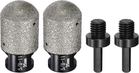 Harfington 4pcs البت الماسي على شكل إصبع الماس 35 مم 2 ثقوب مع 5/8 "-11 خيط مع التحويل لتوسيع تشكيل طحن الثقوب الموجودة على كونترتوب الرخام ، الأسود in Saudi Arabia