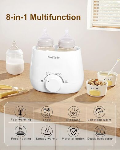 Bottle Warmer, Fast Baby Bottle Warmer for Breastmilk or Formula, 8-in-1 Milk Warmer for Baby, Smart Temperature Control, Sterili-zing, Heat Food, Double Bottle Warmer for All Bottles in Saudi Arabia