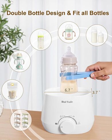 Bottle Warmer, Fast Baby Bottle Warmer for Breastmilk or Formula, 8-in-1 Milk Warmer for Baby, Smart Temperature Control, Sterili-zing, Heat Food, Double Bottle Warmer for All Bottles in Saudi Arabia