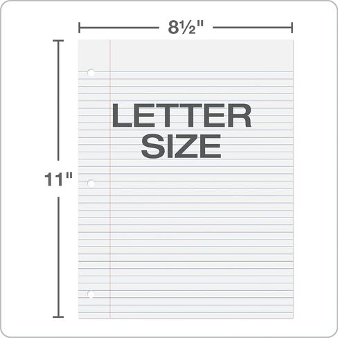 Oxford Loose Leaf Paper College Ruled - 1000 Pack Filler Paper - 8 X 10.5 Inch - 3-hole Punched College Ruled Notebook Paper -lined Paper for Adults, School Students and Kids in Kuwait