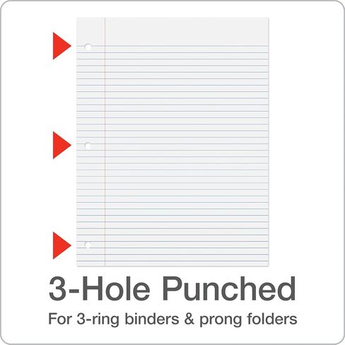 Oxford Loose Leaf Paper College Ruled - 1000 Pack Filler Paper - 8 X 10.5 Inch - 3-hole Punched College Ruled Notebook Paper -lined Paper for Adults, School Students and Kids in Kuwait
