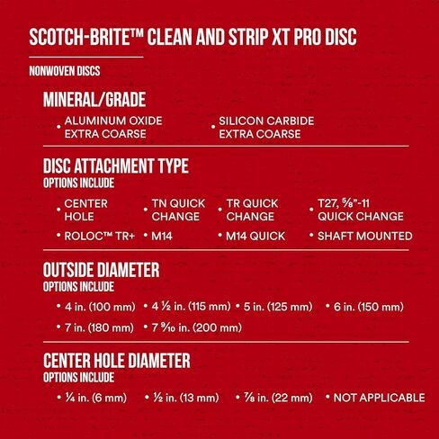 3M Scotch-Brite Clean and Strip XT Pro Disc ، XO-DC ، SIC Extra Corrase ، T27 ، 4-1/2 in x 5/8 "-11 ، حزمة من 10 ، قطع كربيد السيليكون بقوة ويترك إنهاءًا جيدًا ، يقاوم التحميل in Saudi Arabia