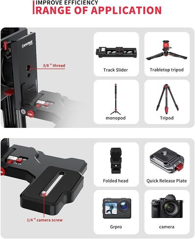 Ifootage Camera L Bracket LP-02 ، LAPE LAPE FASE ERIGHTE PLATE ، 1/4 "و 3/8" ، واجهة مسبقة 50 مم للترايبود والكاميرا تلاعب in Saudi Arabia