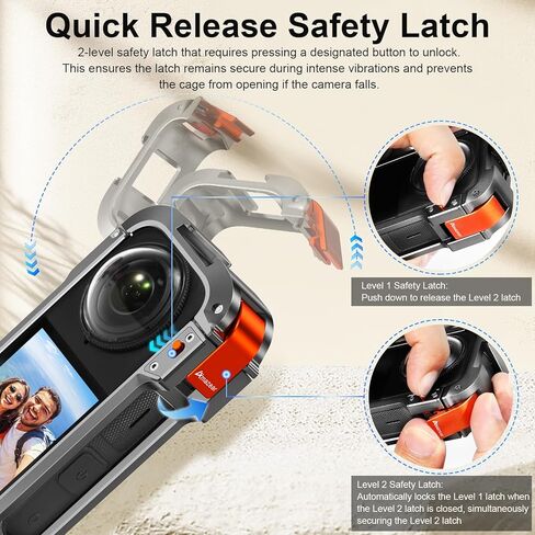 حالة الحماية المعدنية لإكسسوارات Insta360 X4 ، تمت ترقيتها Insta 360 x4 Quick-Rediase Aluminium Cage Stronger Construction Multifunction Frame with Cilicone Lens Cap in Saudi Arabia