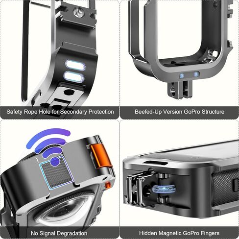 حالة الحماية المعدنية لإكسسوارات Insta360 X4 ، تمت ترقيتها Insta 360 x4 Quick-Rediase Aluminium Cage Stronger Construction Multifunction Frame with Cilicone Lens Cap in Saudi Arabia