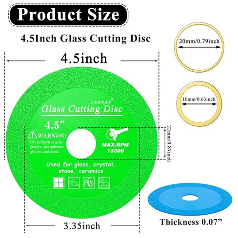 Lamoutor 6Pcs 4 Inch Glass Cutting Disc for Angle Grinder, Diamond Saw Blade, Tile Cutter Blade for Cutting Marble Glass Tile Jade Crystal（Green/Blue/Yellow/Black/Red/Orange） in Saudi Arabia