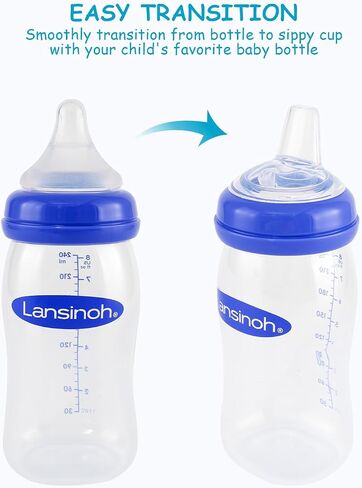 Sippy Cup Nipples for Lansinoh Baby Bottles, Soft 100% Silicone Sippy Spout Nipples, Variable Flow, 6m+, 3 Count in Saudi Arabia