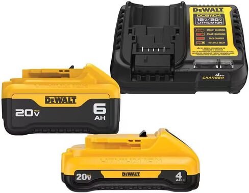 DeWalt 20V Max Lithium-ion 6.0AH و 4.0AH بطارية ومجموعة بداية الشاحن in Saudi Arabia