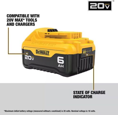 DeWalt 20V Max Lithium-ion 6.0AH و 4.0AH بطارية ومجموعة بداية الشاحن in Saudi Arabia