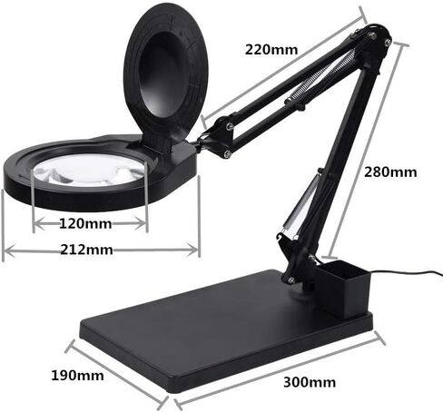 Illuminated Magnifier LED Magnifying Glass for Soldering Iron Repair/Table Lamp/Skincare Beauty(E) in Saudi Arabia