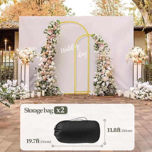Emart Arch Backdrop Stand مع مسامير أرضية ، 6 أقدام و 7.2 قدمًا ، مجموعة إطار للمعادن الذهب المعدنية ، in Saudi Arabia