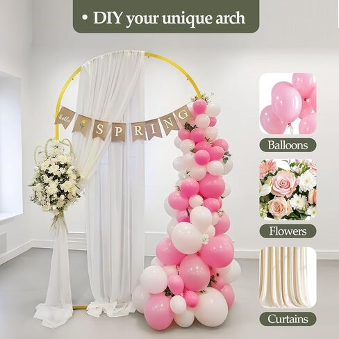Emart Arch Backdrop Stand مع مسامير أرضية ، 6 أقدام و 7.2 قدمًا ، مجموعة إطار للمعادن الذهب المعدنية ، in Saudi Arabia
