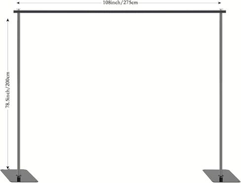 Backdrop Stand ، 6.5 قدم الارتفاع 9ft عرض التصوير الفوتوغرافي القابل للتعديل أقطاب دعم مع قاعدة مسطحة شديدة التحمل ، أنبوب الصلب المعدني المصور ومجموعة إطار الستائر للحفلات حفل زفاف عيد ميلاد in Kuwait