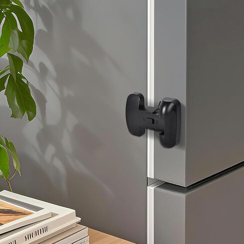 Refrigerator Fridge Door Lock for Kids Child Safety Locks for Doors Freezer Door Lock Easy to Install Keep Door Closed Child Proof Refrigerator，Freezer Door Lock 1 pack, Black in Kuwait