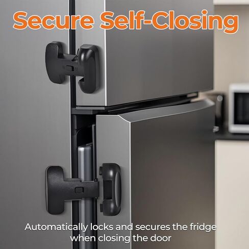 Refrigerator Fridge Door Lock for Kids Child Safety Locks for Doors Freezer Door Lock Easy to Install Keep Door Closed Child Proof Refrigerator，Freezer Door Lock 1 pack, Black in Kuwait